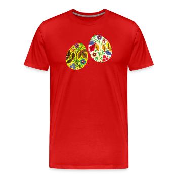 Ostereier  - Männer Premium Bio T-Shirt - Rot - Vorne - Damien (186cm)