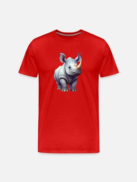 Rhinoceros - Men's Premium Organic T-Shirt - red