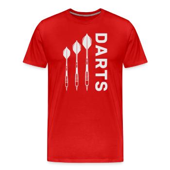 Silhouette des flèches fléchettes - T-shirt bio Premium Homme - rouge - Devant - Damien (186cm)