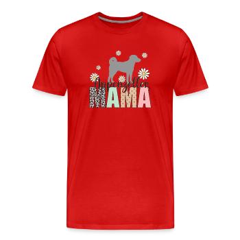 Appenzeller Mountain Dog Mom with Flowers - Men's Premium Organic T-Shirt - red - Front - Damien (186cm)