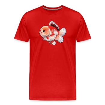 Grade blanc, orange, poisson rouge noir du quartier général d’Oranda - T-shirt bio Premium Homme - rouge - Devant - Damien (186cm)