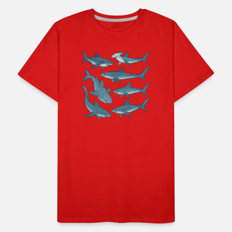 Parade du Requin Bleu Imprimé Océan T-shirt bio Premium Homme