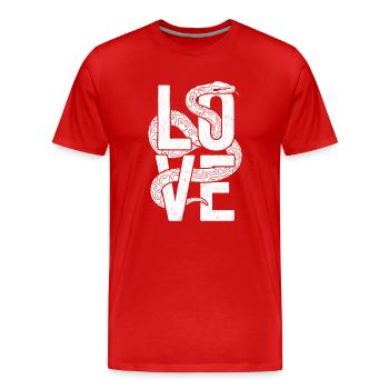 Les serpents rois Python ADORENT les pythons de terrarium - T-shirt bio Premium Homme - rouge - Devant - Damien (186cm)