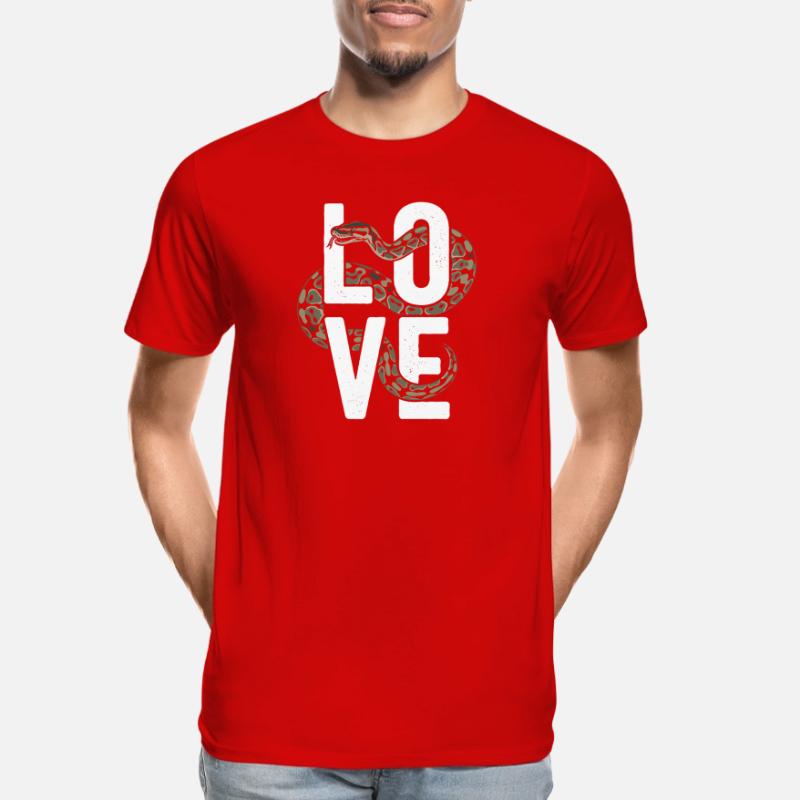 Königspython Schlangen LOVE Terrarium Python Männer Premium Bio T-Shirt