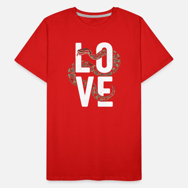Königspython Schlangen LOVE Terrarium Python Männer Premium Bio T-Shirt