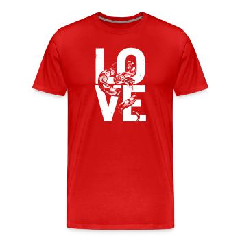Königspython Schlangen LOVE Terrarium Python - Männer Premium Bio T-Shirt - Rot - Vorne - Damien (186cm)