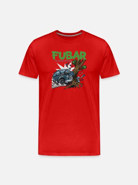 FUBAR: Tree Meets Car - Men's Premium Organic T-Shirt - red