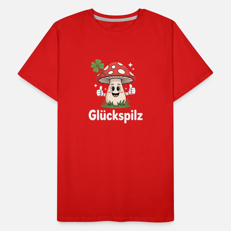 Lucky Funny Toadstool with Shamrock Men's Premium Organic T-Shirt