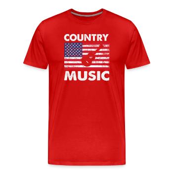 Country Music - Men's Premium Organic T-Shirt - red - Front - Damien (186cm)