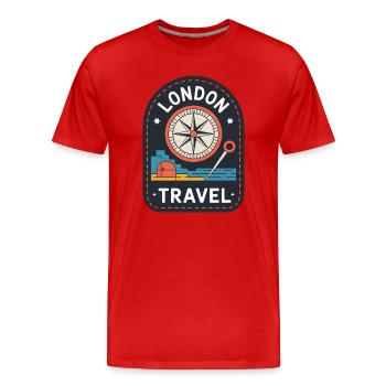 London Travel England Travel Motif - T-shirt bio Premium Homme - rouge - Devant - Damien (186cm)