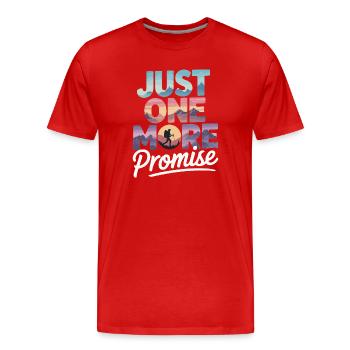 Just One More Promise - Hiking Retro - Men's Premium Organic T-Shirt - red - Front - Damien (186cm)