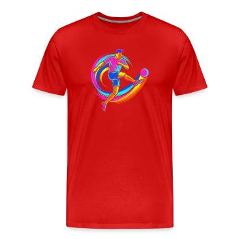 Fußballspieler - Männer Premium Bio T-Shirt - Rot - Vorne - Damien (186cm)