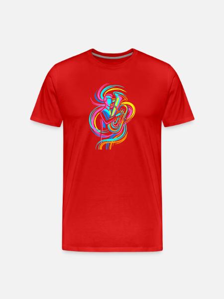 Tuba player - Men's Premium Organic T-Shirt - red