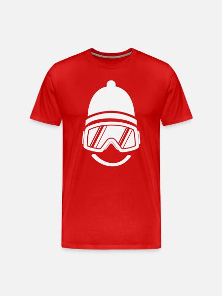 Smileface Ski Goggles Silhouette - Men's Premium Organic T-Shirt - red