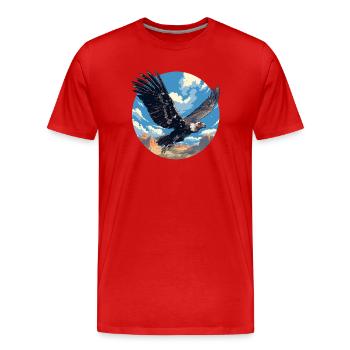 Vautour - T-shirt bio Premium Homme - rouge - Devant - Damien (186cm)