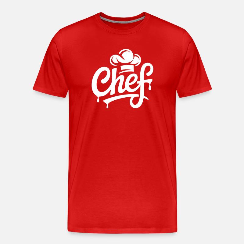 Lettere con il logo dello chef - Maglietta ecologica premium da uomo - rosso