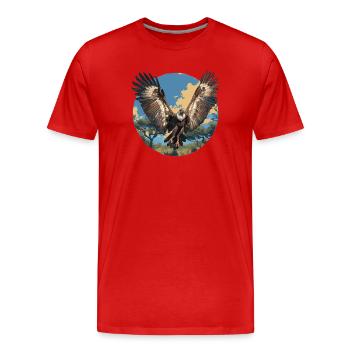 Vautour - T-shirt bio Premium Homme - rouge - Devant - Damien (186cm)