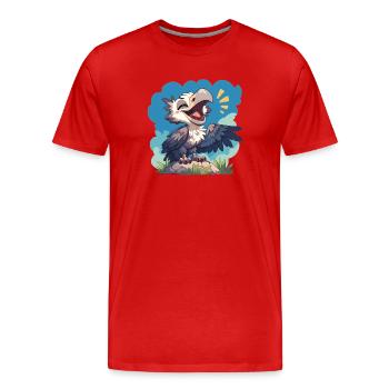 Vautour - T-shirt bio Premium Homme - rouge - Devant - Damien (186cm)