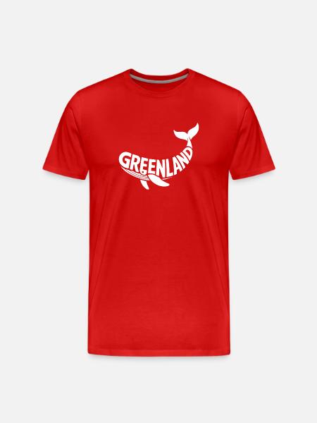 Grønlandshvalbogstaver - Herre Premium T-shirt økologisk - rød