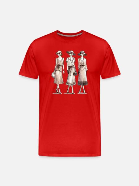 Flapper 1920er Beige - Männer Premium Bio T-Shirt - Rot