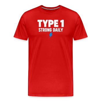 Blood Sugar Insulin Support Type One Pride - Men's Premium Organic T-Shirt - red - Front - Damien (186cm)