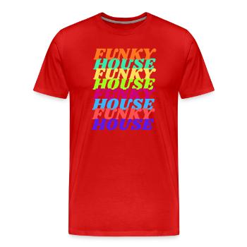 Funky House Vibes - Men's Premium Organic T-Shirt - red - Front - Damien (186cm)