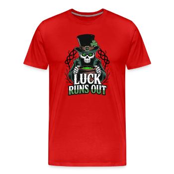 St. Patrick's Day Skellett: Happiness runs out - Men's Premium Organic T-Shirt - red - Front - Damien (186cm)