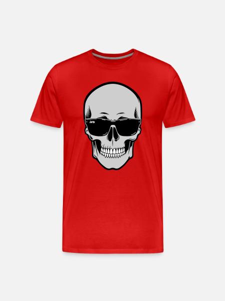 Skull with Sunglasses Graphic - Men's Premium Organic T-Shirt - red