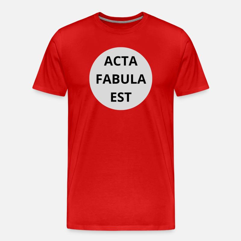 Acta Fabula Est - Männer Premium Bio T-Shirt - Rot