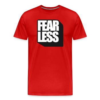 Furchtlose, kühne Typografie - Männer Premium Bio T-Shirt - Rot - Vorne - Damien (186cm)