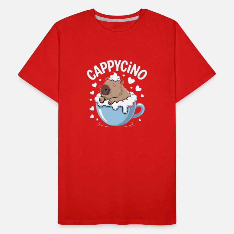 CAPPYCINO Funny Capybara Coffee Saying for Men's Premium Organic T-Shirt