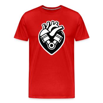 Petrol in the blood - Men's Premium Organic T-Shirt - red - Front - Damien (186cm)