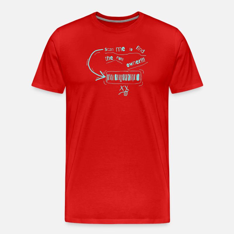 Finden Sie den Barcode des Eigentümers - Männer Premium Bio T-Shirt - Rot