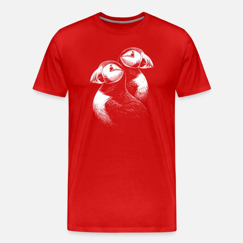 Papageitaucher - Männer Premium Bio T-Shirt - Rot