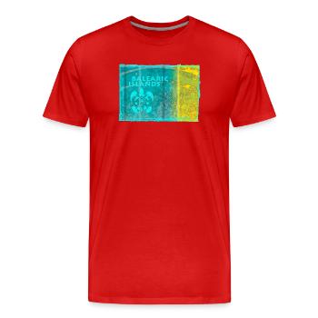 Balearic Islands Colour Play - Men's Premium Organic T-Shirt - red - Front - Damien (186cm)