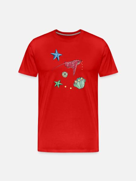 Seesterne im Meer - Männer Premium Bio T-Shirt - Rot