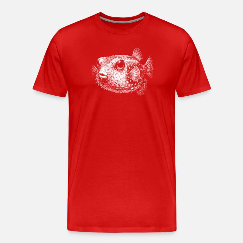 Kugelfisch - Männer Premium Bio T-Shirt - Rot