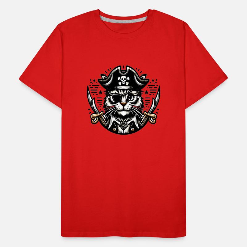 Chat Pirate : Chat pirate avec cache-œil T-shirt bio Premium Homme