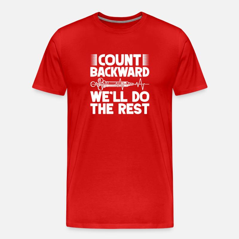 Anesthésiste Compte Anesthesia à l’envers - T-shirt bio Premium Homme - rouge
