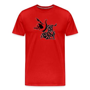 Prépare-toi - T-shirt bio Premium Homme - rouge - Devant - Damien (186cm)