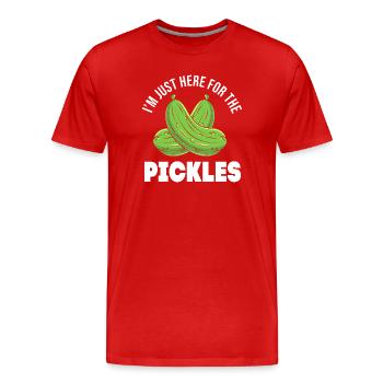 Cucumber Cucumber Pickle - Men's Premium Organic T-Shirt - red - Front - Damien (186cm)