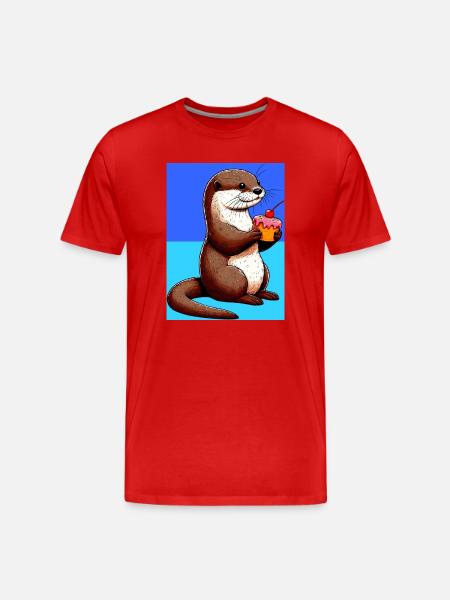 otter - Men's Premium Organic T-Shirt - red