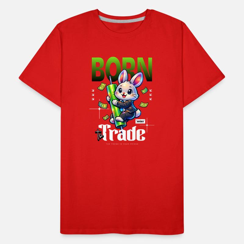 Né pour commercer le commerce de lapins T-shirt bio Premium Homme