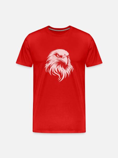 Eagle Head – Conception minimale d’art lineal - T-shirt bio Premium Homme - rouge