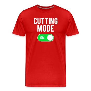 Mode de coupe sur GYM Palestra Cut Fitness - T-shirt bio Premium Homme - rouge - Devant - Damien (186cm)