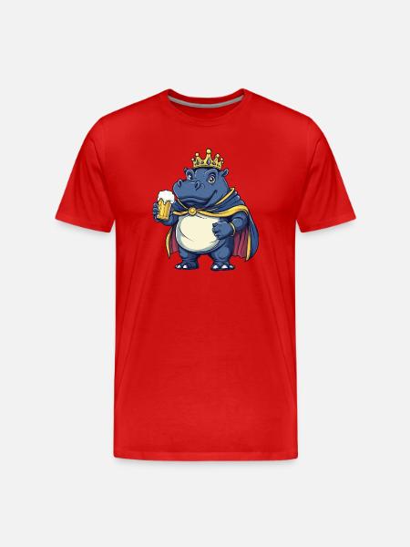 Hippo Beer King - Men's Premium Organic T-Shirt - red