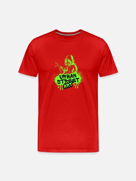 Neon Street Art Spray - Men's Premium Organic T-Shirt - red