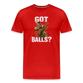 Python roi Serpents Amateurs de terrarium Python - T-shirt bio Premium Homme - rouge - Devant - Damien (186cm)