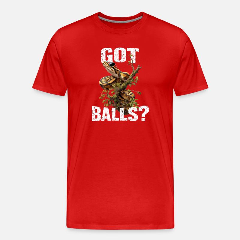 Königspython Schlangen Liebhaber Terrarium Python - Männer Premium Bio T-Shirt - Rot