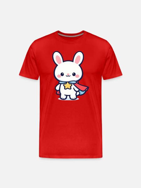 Miniheld Hase – Superhase - Männer Premium Bio T-Shirt - Rot